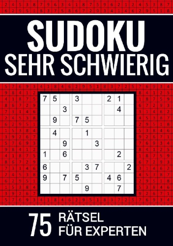 Buchcover und Innenansicht für das Buch: Sudoku sehr schwierig - 75 Rätsel für Experten