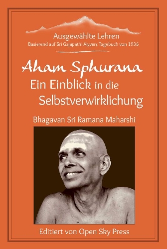 Buchcover und Innenansicht für das Buch: Aham Sphurana - A Glimpse of Self Realisation