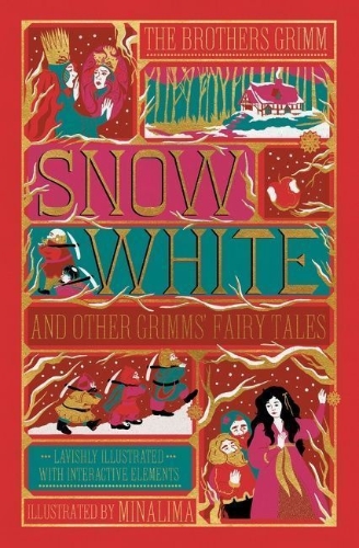 Buchcover und Innenansicht für das Buch: Snow White and Other Grimms' Fairy Tales (MinaLima Edition)
