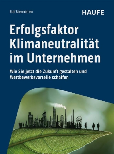 Buchcover und Innenansicht für das Buch: Erfolgsfaktor Klimaneutralität im Unternehmen