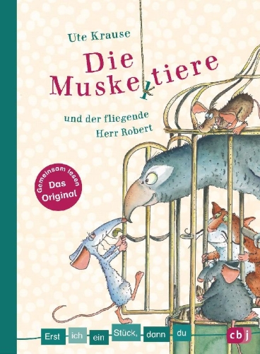 Buchcover und Innenansicht für das Buch: Erst ich ein Stück, dann du - Die Muskeltiere und der fliegende Herr Robert