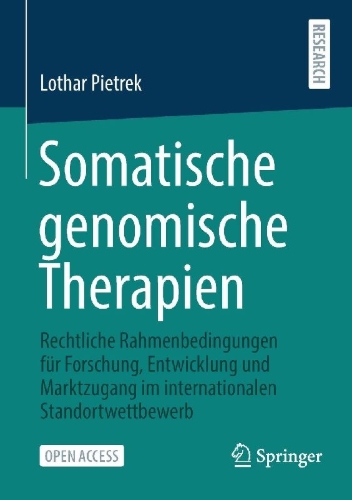 Buchcover und Innenansicht für das Buch: Somatische genomische Therapien