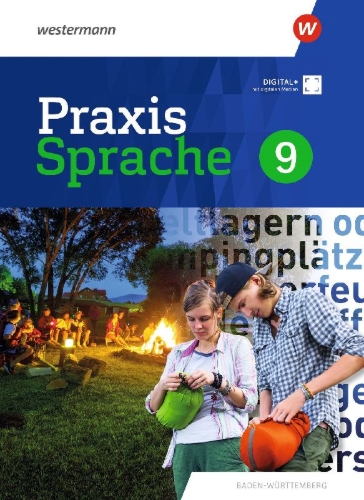 Buchcover und Innenansicht für das Buch: Praxis Sprache - Schulbuch 9. Für Baden-Württemberg