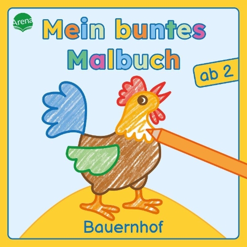 Buchcover und Innenansicht für das Buch: Mein buntes Malbuch ab 2. Bauernhof
