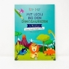 Buchcover und Innenansicht für das Buch: Kita-to-Go: Mit Leoli bei den Dinosauriern - Das Mitmachbuch - Spielen, Basteln, Bewegen, Lernen
