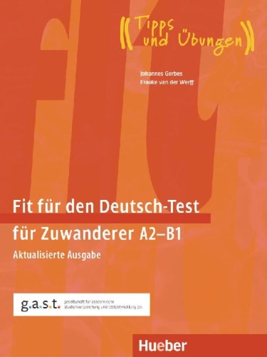Buchcover und Innenansicht für das Buch: Fit für den Deutsch-Test für Zuwanderer A2-B1