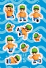 Buchcover und Innenansicht für das Buch: Stumble Guys: Superstarker Sticker- und Rätselspaß