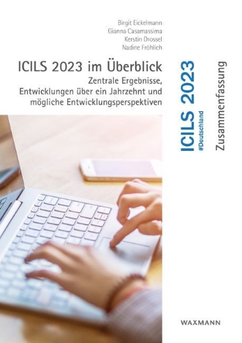 Buchcover und Innenansicht für das Buch: ICILS 2023 im Überblick