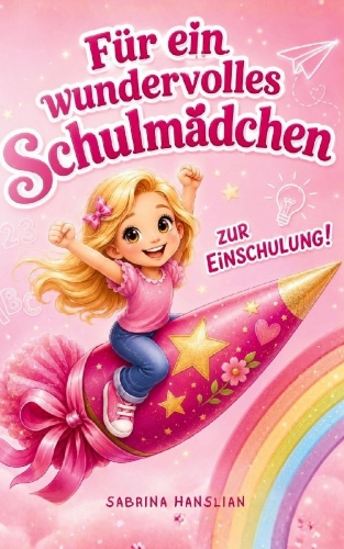 Buchcover und Innenansicht für das Buch: Zur Einschulung für ein wundervolles Schulmädchen