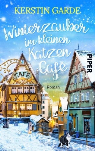 Buchcover und Innenansicht für das Buch: Winterzauber im kleinen Katzen-Café