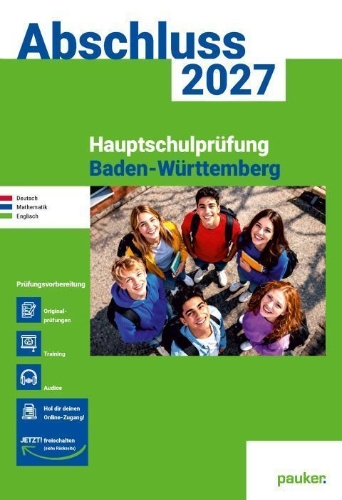 Buchcover und Innenansicht für das Buch: Hauptschule Baden-Württemberg | pauker Aufgabenband 2027