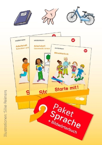 Buchcover und Innenansicht für das Buch: Starte mit! - Materialien zur Sprachbildung. Paket Sprache inklusive Bildwörterbuch