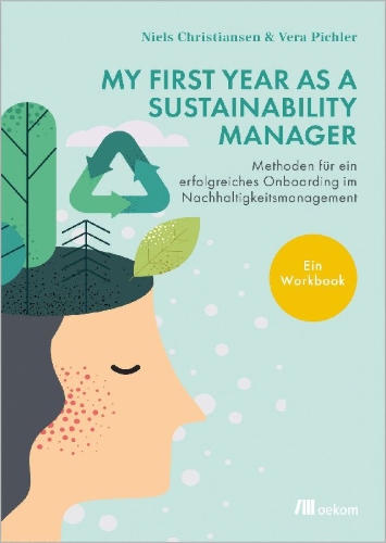 Buchcover und Innenansicht für das Buch: My First Year as a Sustainability Manager
