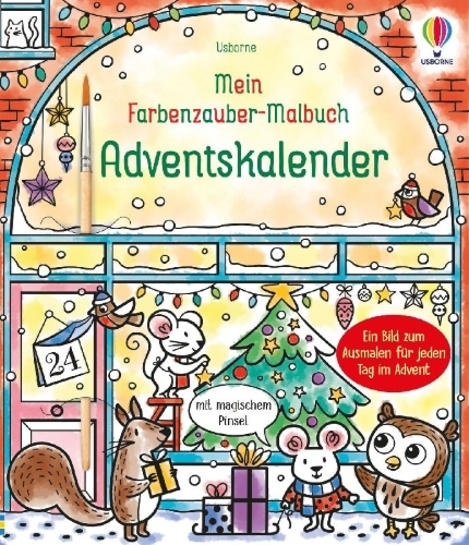Buchcover und Innenansicht für das Buch: Mein Farbenzauber-Malbuch: Adventskalender