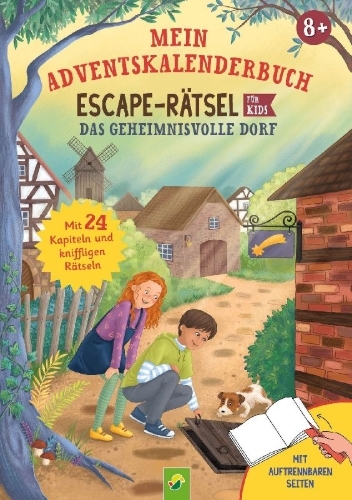 Buchcover und Innenansicht für das Buch: Mein Adventkalenderbuch Escape-Rätsel für Kids