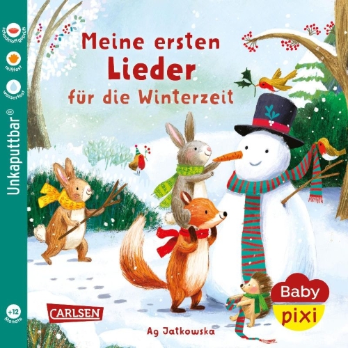 Buchcover und Innenansicht für das Buch: Baby Pixi (unkaputtbar) 180: Meine ersten Lieder für die Winterzeit