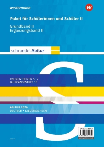 Buchcover und Innenansicht für das Buch: Schroedel Abitur Deutsch. Schülerpaket II zum Abitur 2026 Für Niedersachsen