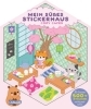 Buchcover und Innenansicht für das Buch: Mein süßes Stickerhaus: Cozy Cafés