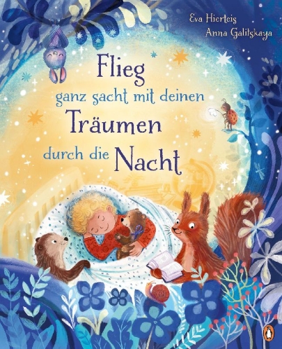 Buchcover und Innenansicht für das Buch: Flieg ganz sacht mit deinen Träumen durch die Nacht