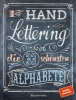 Buchcover und Innenansicht für das Buch: Handlettering. Die 33 schönsten Alphabete mit Rahmen, Ornamenten und Bordüren