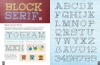 Buchcover und Innenansicht für das Buch: Handlettering. Die 33 schönsten Alphabete mit Rahmen, Ornamenten und Bordüren