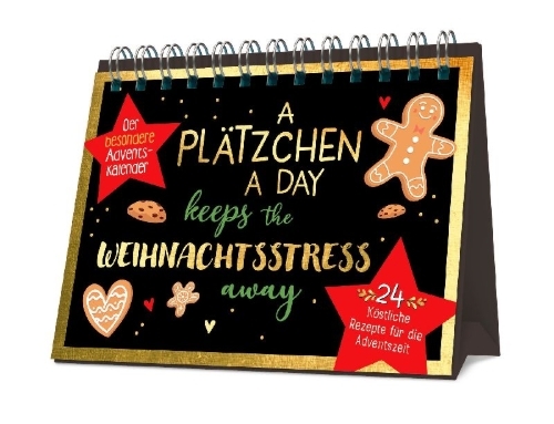Buchcover und Innenansicht für das Buch: A Plätzchen a day keeps the Weihnachtsstress away