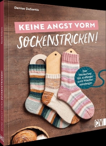 Buchcover und Innenansicht für das Buch: Keine Angst vorm Sockenstricken!