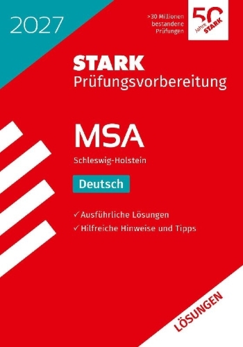 Buchcover und Innenansicht für das Buch: STARK Lösungen zu Deutsch - MSA 2027 Schleswig-Holstein - Prüfungsvorbereitung