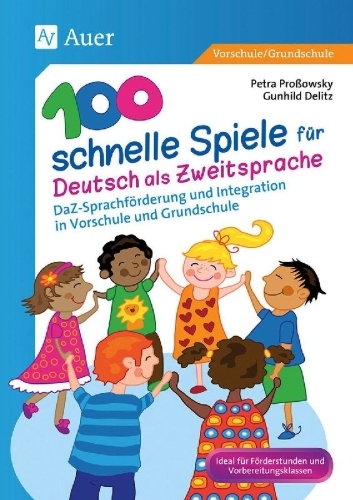 Buchcover und Innenansicht für das Buch: 100 schnelle Spiele für Deutsch als Zweitsprache