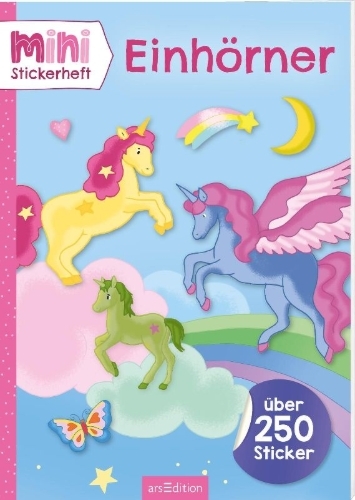 Buchcover und Innenansicht für das Buch: MINI-Stickerheft - Einhörner