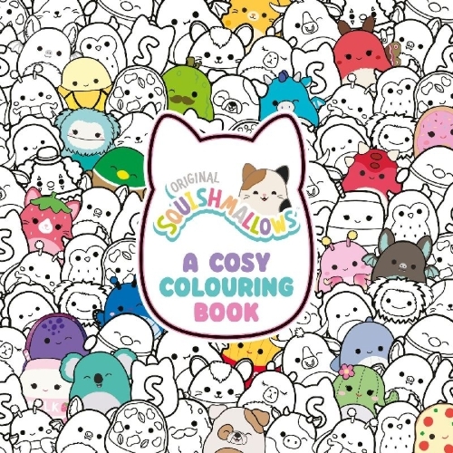 Buchcover und Innenansicht für das Buch: Squishmallows: A Cosy Colouring Book