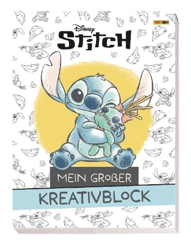 Buchcover und Innenansicht für das Buch: Disney Stitch: Mein großer Kreativblock
