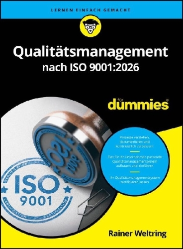 Buchcover und Innenansicht für das Buch: Qualitätsmanagement nach ISO 9001:2026 für Dummies