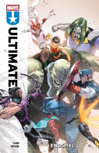 Buchcover und Innenansicht für das Buch: Ultimate Universe: Two Years In (2026) #1, Ultimates (2024) #19-#24, Ultimate Universe: Finale (2026) #1 (V)