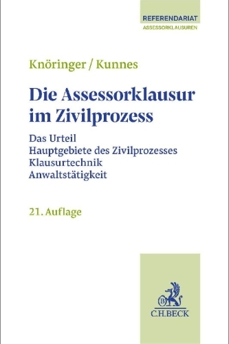 Buchcover und Innenansicht für das Buch: Die Assessorklausur im Zivilprozess