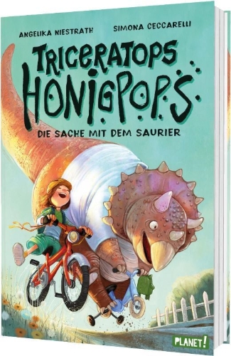 Buchcover und Innenansicht für das Buch: Triceratops Honigpops 1: Die Sache mit dem Saurier
