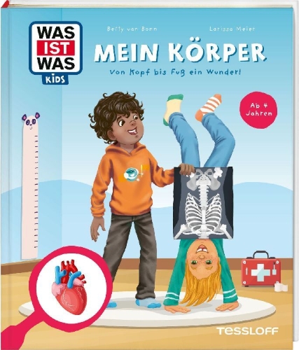 Buchcover und Innenansicht für das Buch: WAS IST WAS Kids Mein Körper. Von Kopf bis Fuß ein Wunder!