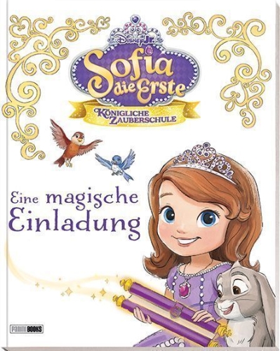 Buchcover und Innenansicht für das Buch: Disney Sofia die Erste: Eine magische Einladung
