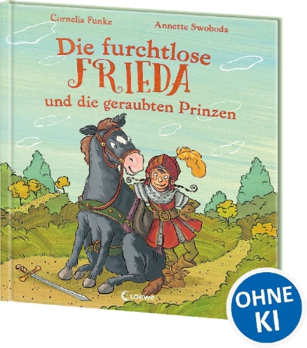 Buchcover und Innenansicht für das Buch: Die furchtlose Frieda und die geraubten Prinzen