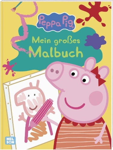 Buchcover und Innenansicht für das Buch: Peppa Wutz Ausmalbilder: Mein großes Malbuch