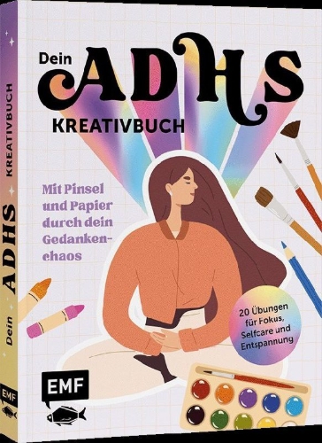 Buchcover und Innenansicht für das Buch: Dein ADHS-Kreativbuch