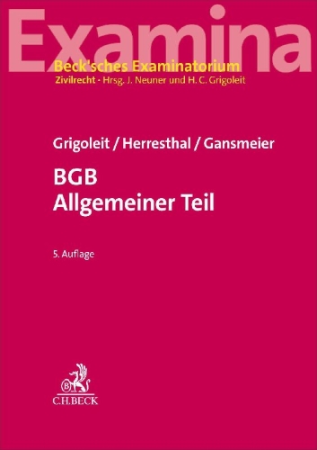 Buchcover und Innenansicht für das Buch: BGB Allgemeiner Teil