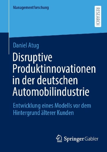 Buchcover und Innenansicht für das Buch: Disruptive Produktinnovationen in der deutschen Automobilindustrie