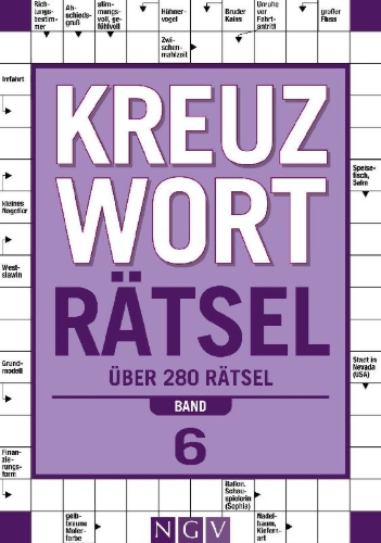 Buchcover und Innenansicht für das Buch: Kreuzworträtsel - Band 6 I Über 280 Rätsel für Erwachsene