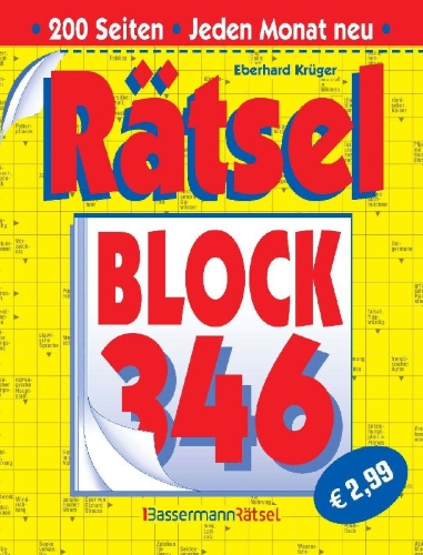 Buchcover und Innenansicht für das Buch: Rätselblock 346 (5 Exemplare à 2,99 EUR)