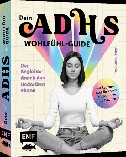 Buchcover und Innenansicht für das Buch: Dein ADHS-Wohlfühl-Guide