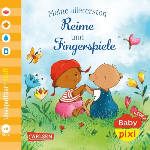 Buchcover und Innenansicht für das Buch: Baby Pixi (unkaputtbar) 173: Baby Pixi Stoff: Meine allerersten Reime und Fingerspiele