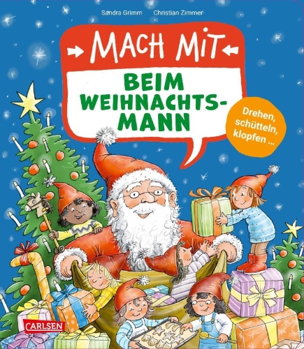 Buchcover und Innenansicht für das Buch: Mach mit - Beim Weihnachtsmann