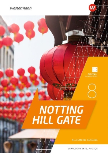 Buchcover und Innenansicht für das Buch: Notting Hill Gate 8A. Workbook 8A mit Audio-Download