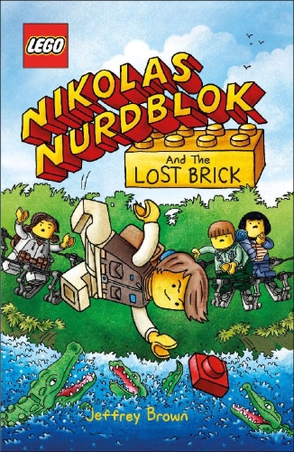 Buchcover und Innenansicht für das Buch: LEGO Nikolas Nurdblok and the Lost Brick